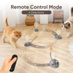 Pawingcat cat mouse toy remote side view encourages active chase and indoor fun.