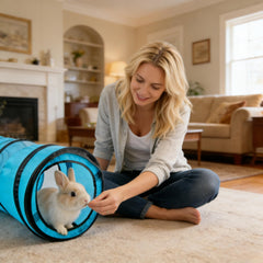 PAWISE Cat Tunnel uses durable polyester to withstand active cat play.