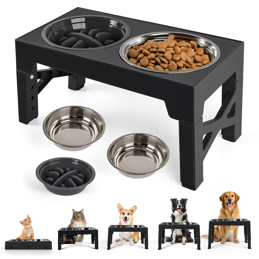 PAWISE elevated dog bowls stand unfolded for ready-to-use setup and mess-free meals
