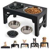 PAWISE elevated dog bowls stand unfolded for ready-to-use setup and mess-free meals