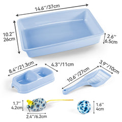 PAWISE cat litter scoop shown beside pan for quick, tidy cleanup