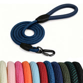 Pawkooly rope dog leash 6ft navy for dependable daily walks with active dogs.