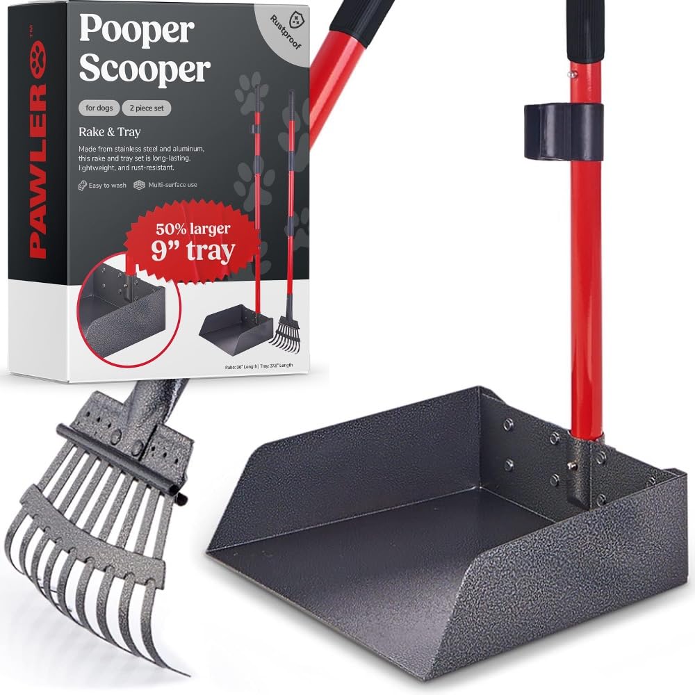 Pawler Pooper Scooper with a long handle for easy yard cleanup.