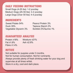 Pawmate duck double purple sweet potato wrap used as training reward