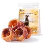 Pawmate Sweet Potato Donuts bag on counter, wholesome protein-rich dog treats ready for training.