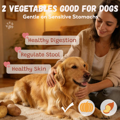 Pawmate sweet potato pumpkin fiber boosts digestion and coat nourishment.