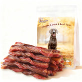 Pawmate triple-flavored dog treats chicken-duck-beef twists for active dogs
