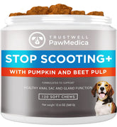 PawMedica No Scooting chews pack supports daily bowel comfort