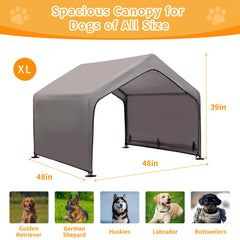 PAWMMO dog shade shelter steel frame with ground pegs ensuring stability against wind
