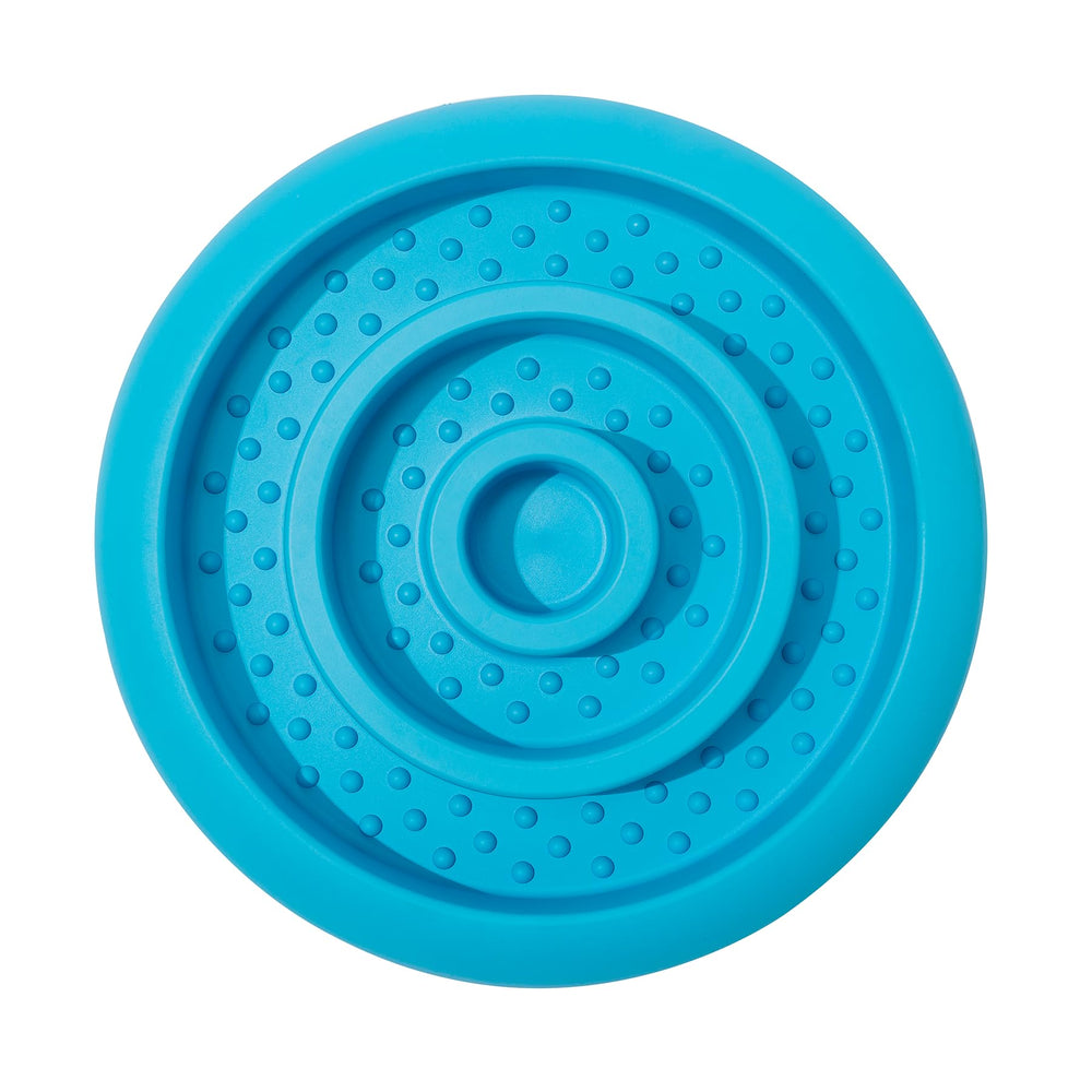 Pawnana slow feeder lick mat with loading action for controlled feeding.