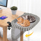 Pawow X-Large Cat Desk Bed with 90-degree fold for space-saving setup