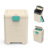 PawPail outdoor station in beige with 19L capacity for easy yard cleanup.