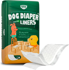 PAWPANG disposable dog diaper liner with absorbent core for leak protection and comfort.