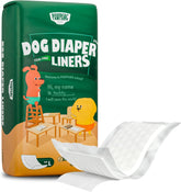 PAWPANG disposable dog diaper liners with an absorbent core for leak protection.