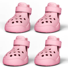 PawPosh pink non-slip dog shoes with waterproof outsole for slick pavements