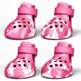 PawPosh Rose Marble front view dog shoes showing paw protection for warm days