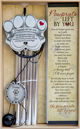 Pawprints Left by You wind chime pawprint design, ideal for garden memorials.