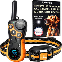 PAWPRO dog shock collar with remote for precise training at any distance