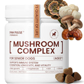 PAWPULSE FORMULA turkey tail mushroom bottle supports dogs’ immune health.