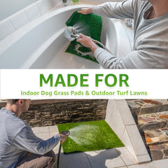 Paws and Play artificial grass cleaning scene shows odor reduction and fresh scent