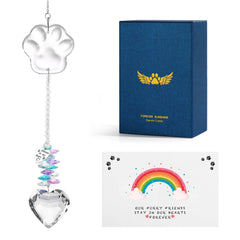 Paws Memory pet memorial suncatcher with crystal paw center brightens windows for daily remembrance.