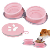 PawSailor collapsible dog bowl flat for travel convenience.