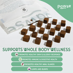 Pawse Mighty Mushroom Chews reishi chaga shiitake blend closeup.