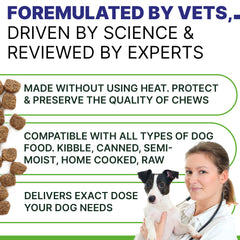 Pawsential glucosamine dog joint chews; key ingredients for joint health.