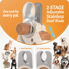 Small opening blade ideal for cats and tiny pets, promoting gentle trims.