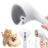 PawsMedal pet spray grooming brush top view showing the ergonomic design for comfortable grooming