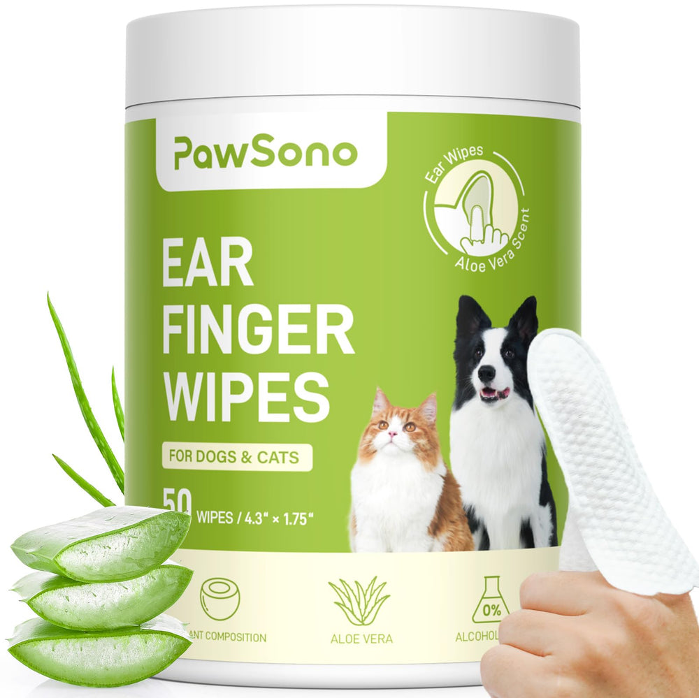 PawSono ear finger wipes packaging for easy at-home ear care.