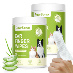 PawSono ear wipes for dogs gently clean ears and remove wax and debris.