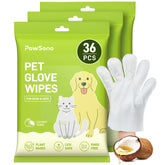 PawSono glove wipe on paws for quick cleanup and deodorizing after outdoor play.