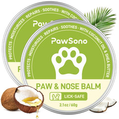PawSono lick-safe paw balm jar for soothing paw pads naturally.