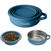 PAWSPIK collapsible top bowl for easy on-the-go feeding during adventures.