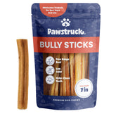 Pawstruck 7-inch bully stick beef pizzle—long-lasting chew to entertain dogs.