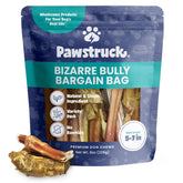 Pawstruck Bizarre Bully Sticks variety pack 5-7 inch chews for dogs, long-lasting.