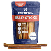 Pawstruck bully stick 8-12 inch, long-lasting chew for dogs.