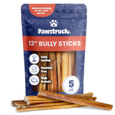 Pawstruck bully sticks 12-inch pack — long-lasting chew for medium and large dogs.