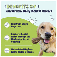 Pawstruck dental chews with ridges showing deep-clean design for tartar removal.