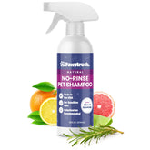 Pawstruck dry shampoo bottle with citrus scent for dogs