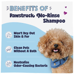 Pawstruck no-rinse spray applied to a dog's coat for odor control