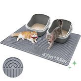 Pawtasy cat litter mat 47x35 inches provides wide coverage to reduce mess.