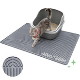 Pawtasy extra-large cat litter mat traps litter from multiple boxes