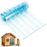 Pawtenda dog door flap close-up shows transparent PVC and weather resistance