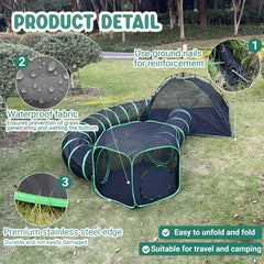 Pawtenda foldable pet playpen showing portable design and ease of transport.
