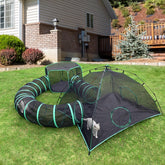 Pawtenda outdoor cat tent with panoramic mesh for safe outdoor exploration.