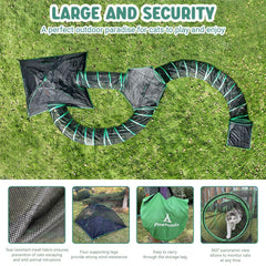 Pawtenda portable cat playpen is easy to move for trips.