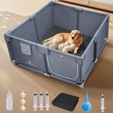 Pawtenda whelping box spacious design shows ample room for mom and newborn puppies