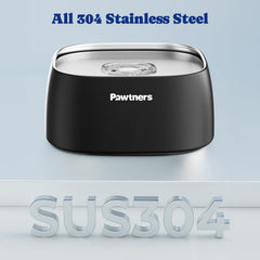 Pawtners 304 stainless steel dog bowl resists stains and odors.